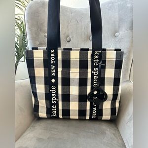 Kate Spade Gingham Large Canvas Tote